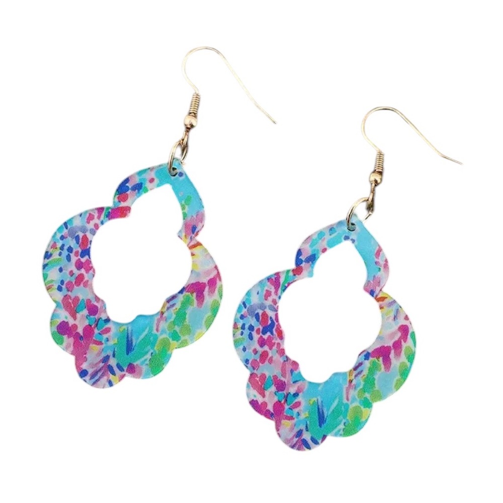 Colorful Floral Drop Earrings